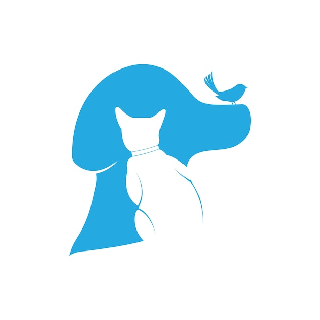 Pets animal dierenarts clinic logo Hond en kat gezondheid cherty logo