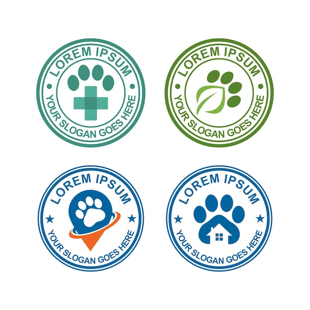 Vector pets care logo veterinary logo