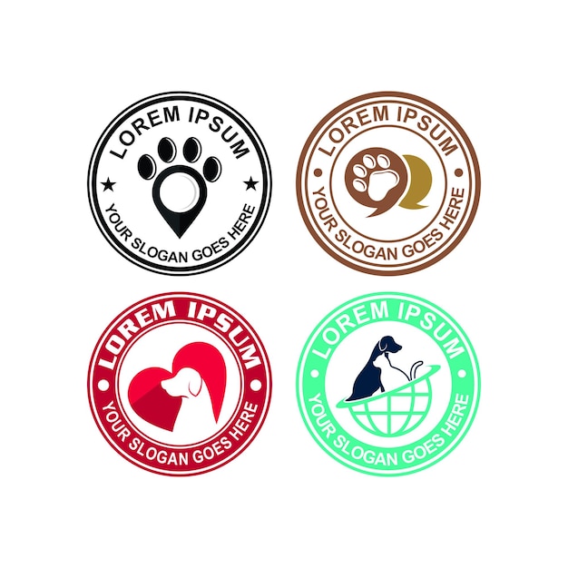 Vector pets care logo veterinary logo