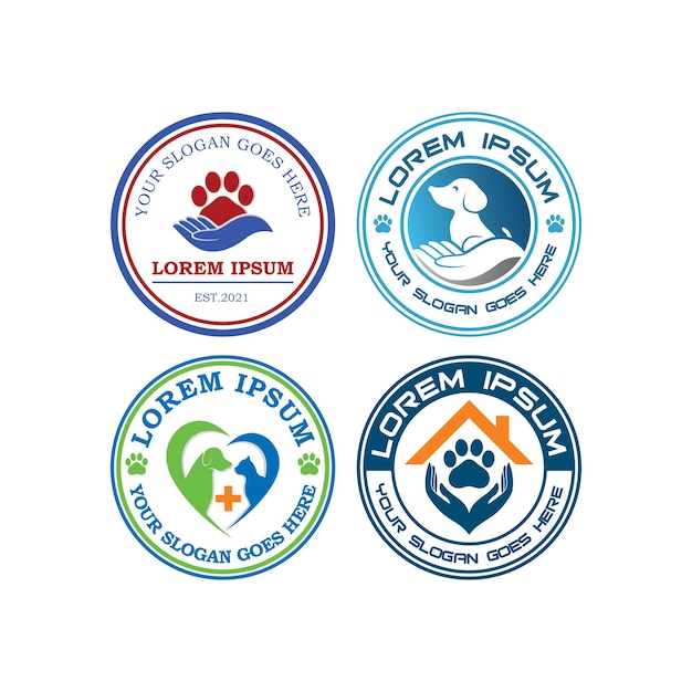 Vector pets care logo  veterinary logo