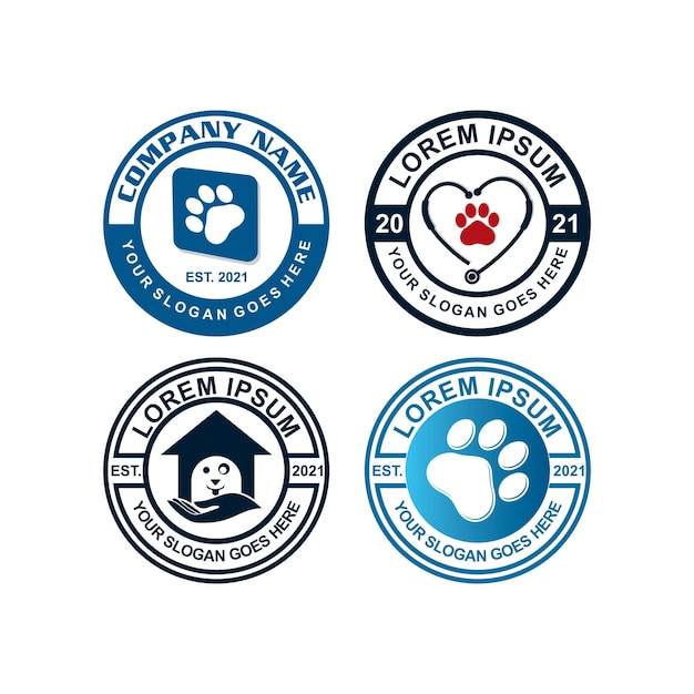 Logo per la cura degli animali domestici logo veterinario