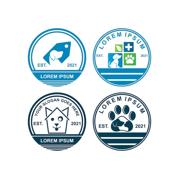 Logo per la cura degli animali domestici logo veterinario