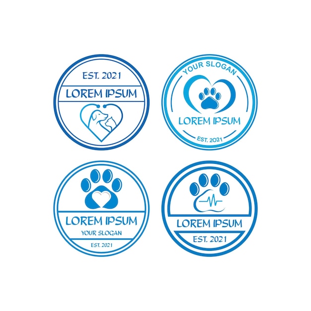 Vector pets care logo veterinary logo