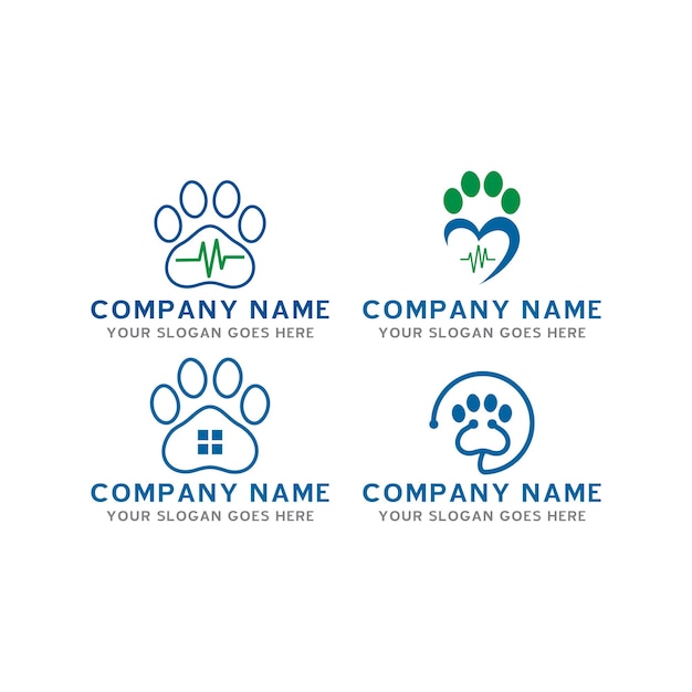 Логотип по уходу за домашними животными ветеринарный логотип