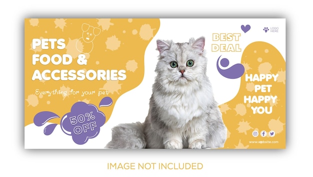 Pets food and accessories banner