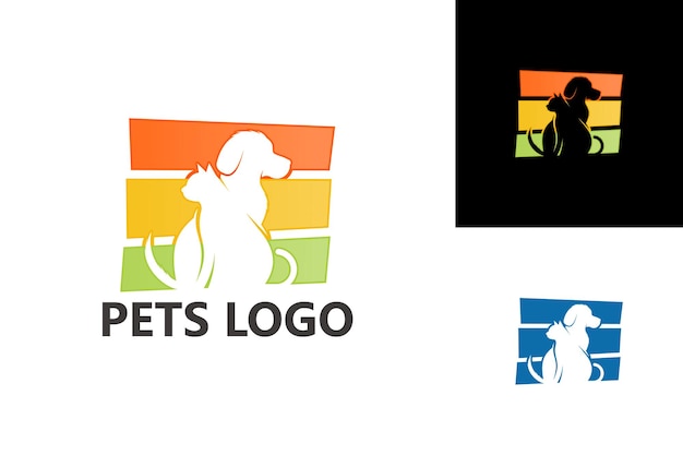 Animali domestici logo template design vettoriale, emblema, concetto di design, simbolo creativo, icona