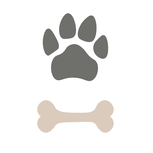 Pets paw and bone Animal footstep icon Logo van de dierenwinkel