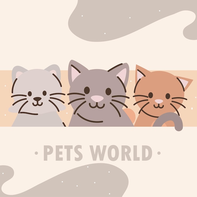 Vector pets world design