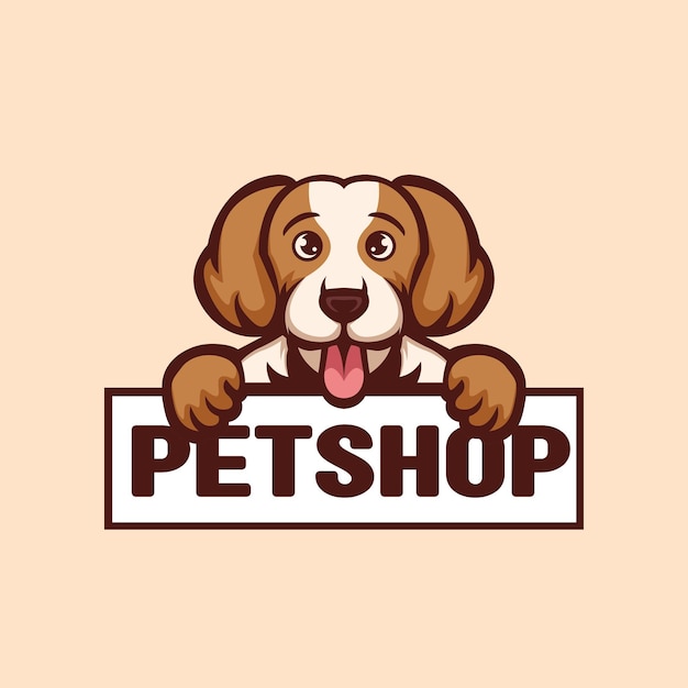 Petshop dog logo mascot illustration