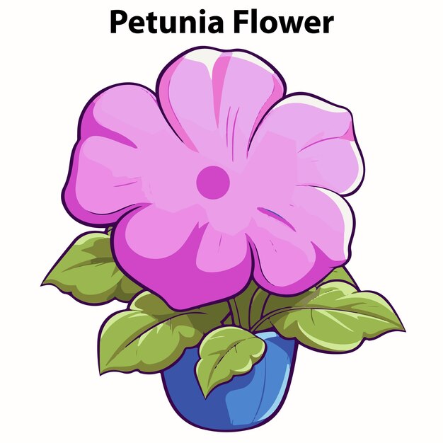 Vettore illustrazione vettoriale della mascotte del fiore della petunia