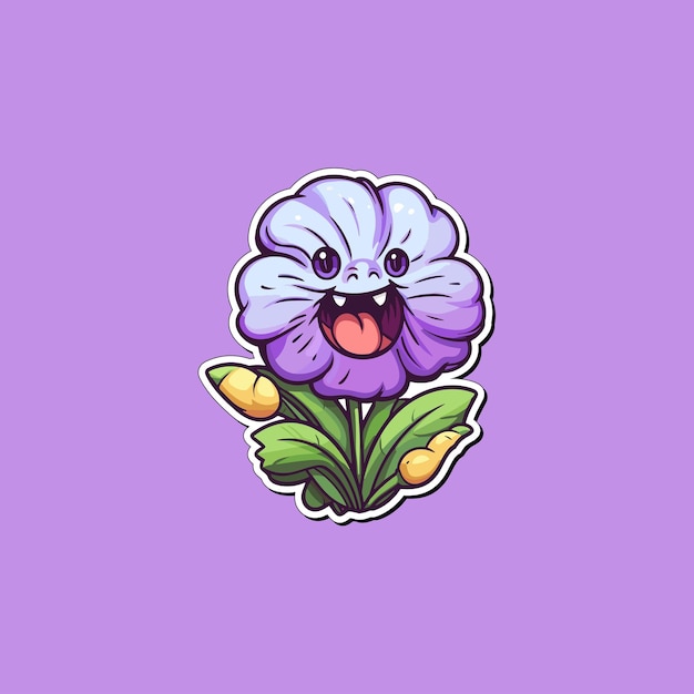 Vector petunia sticker kawaii cartoon illustration