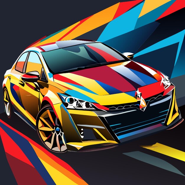 Vector peugeot 408 2023 full body 4k high quality vector illustration