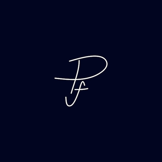 Pf Initiële handtekening logo vector ontwerp