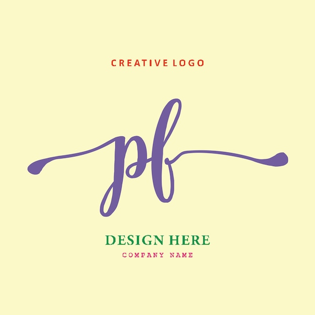 PF lettering logo is simple easy to understand and authoritative