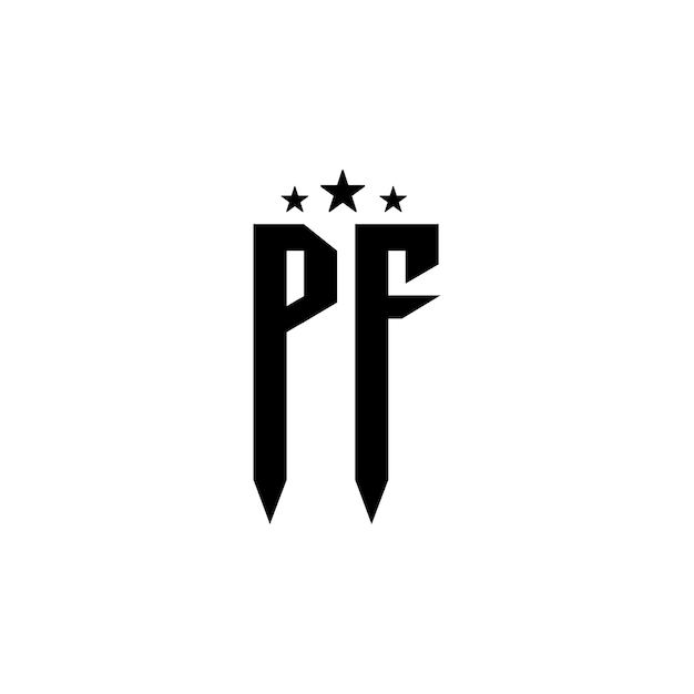 PF monogram logo ontwerp letter tekst naam symbool monochroom logo alfabet karakter eenvoudig logo
