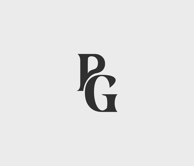 Vettore progettazione del logo pg