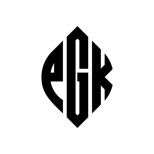 Vettore pgk cerchio lettera logo design con forma di cerchio e ellisse pgk ellisse lettere con stile tipografico le tre iniziali formano un logo cerchio pgk cerchio emblema astratto monogramma lettera segno vettore