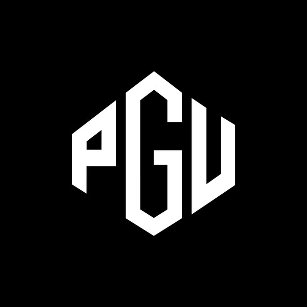 Pgu letter logo ontwerp met veelhoek vorm pgu veelhoek en kubus vorm logo ontwerp pgu zeshoek vector logo sjabloon witte en zwarte kleuren pgu monogram bedrijf en vastgoed logo