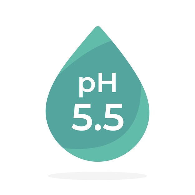 PH 5,5 ph pictogram, neutraal evenwicht huid symbool op witte achtergrond vector. Ph-pictogram