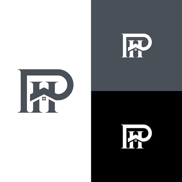 PH letter vector logo's monogrammen en initiële vormen zoals huisgebouwen schoon en modern