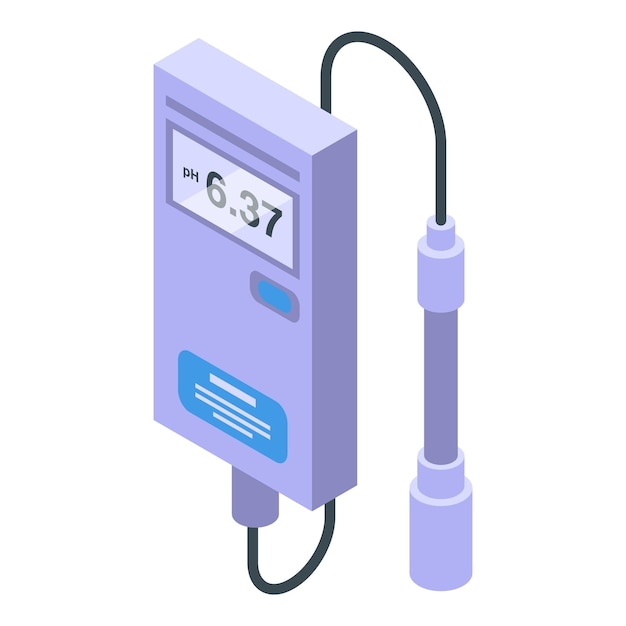 Vector ph meter analysis icon isometric vector water test digital device