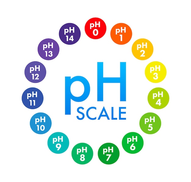 PH 값 규모 측정기 pH 분석 화학 규모 값 테스트 벡터 재고 일러스트