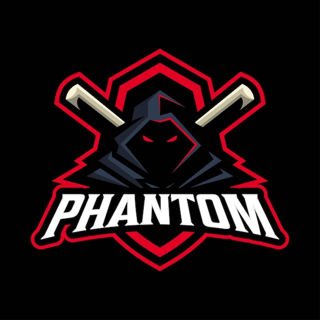 Шаблон логотипа талисмана Phantom Sport и Esport