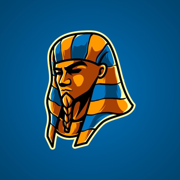 Vettore logo mascotte faraone e sport