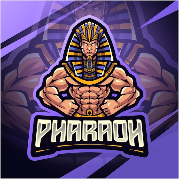 Pharaoh fighter esport mascot logo design