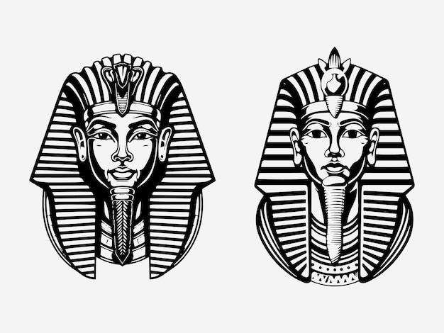 pharaoh hand drawn logo design illustration set