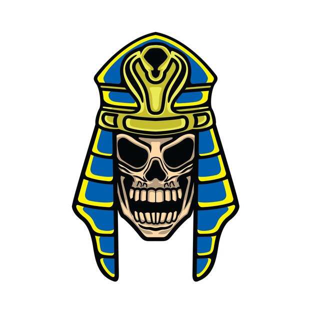 Vettore disegno dell'illustrazione del logo della mummia del faraone