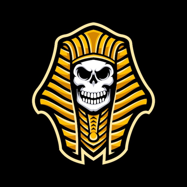 Logo faraone teschio mascotte isolato