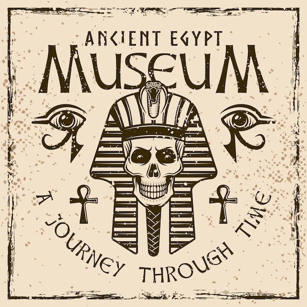 Фараон с заголовком музей старинной эмблемы древнего египта