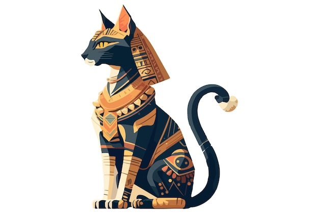 Vector pharaonic cat vector illustration