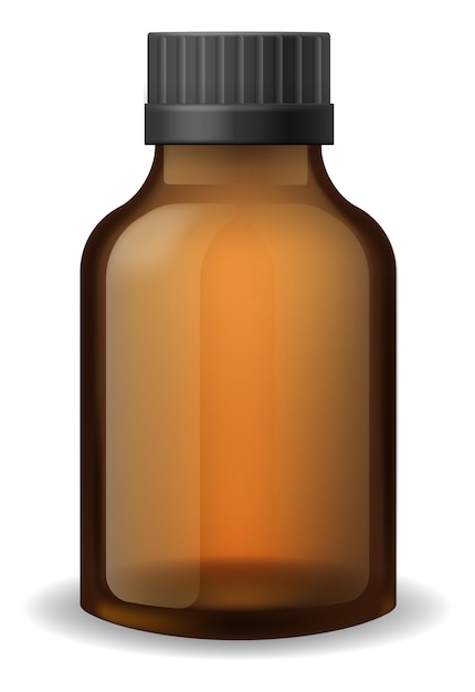 Vector pharmaceutical bottle mockup realistic drug glass container