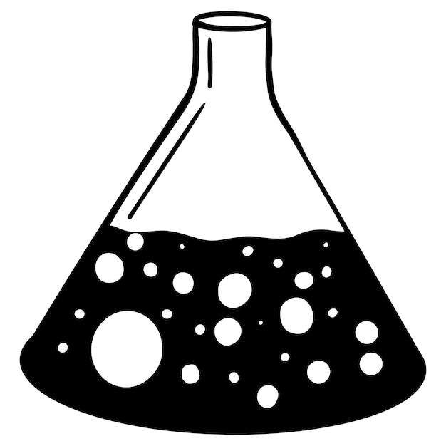 Фармацевтическая колба Химическая колба значок. дизайн для химии, лаборатории, науки, биотехнологии