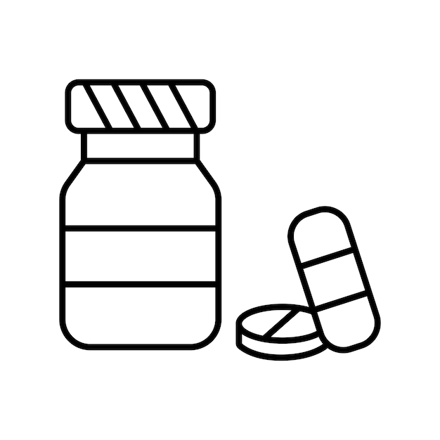 Фармацевтическое лекарство исцеление в шаблоне вектора значка бутылки