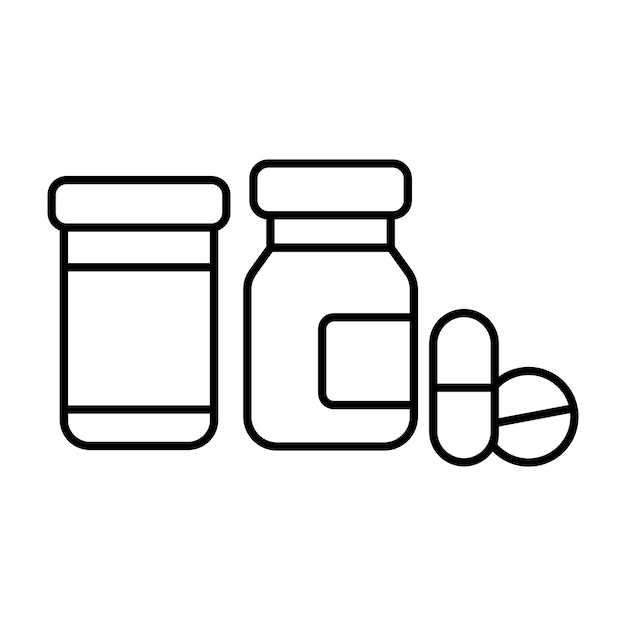 Pharmaceutical Remedy Healing in a Bottle icon vector template