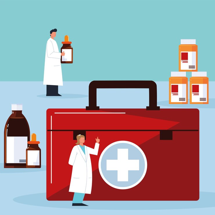 Vector pharmacist character medicine