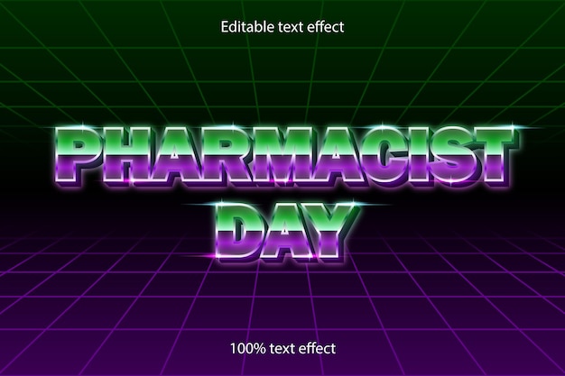 Premium Vector | Pharmacist day editable text effect