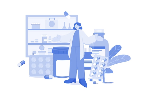 Pharmacist Illustration concept on a white background