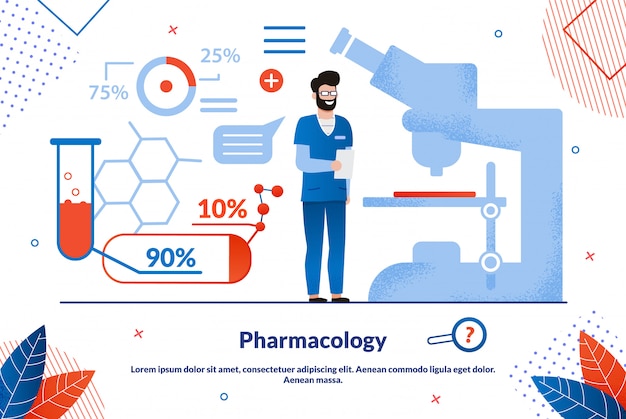 Pharmacology Science Flat banner Template