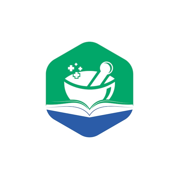 Pharmacy book vector logo design
