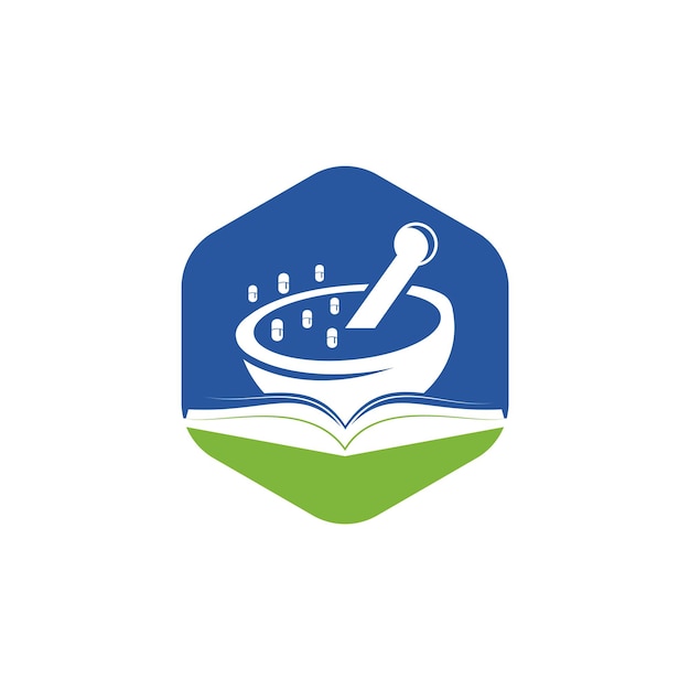 Pharmacy book vector logo design