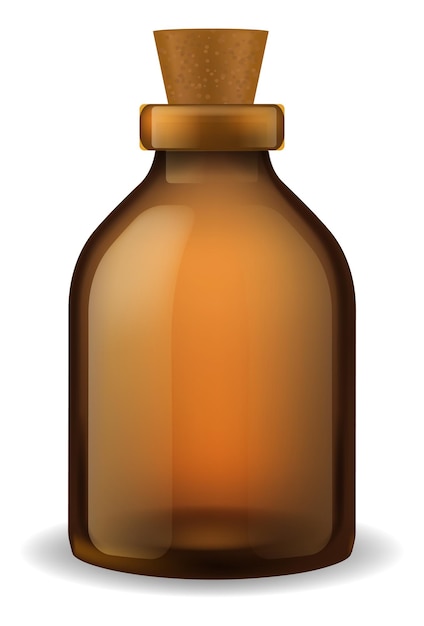 Vector pharmacy bottle mockup cork closed realistic container