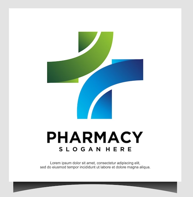 Vector pharmacy cross logo design template