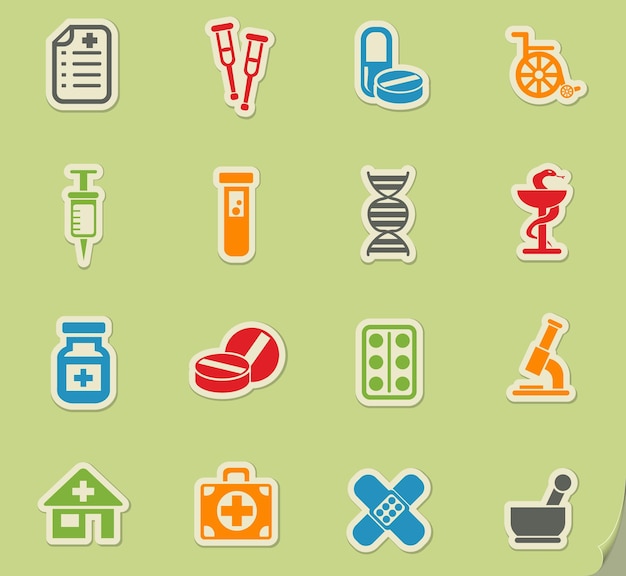 Vector pharmacy icon set