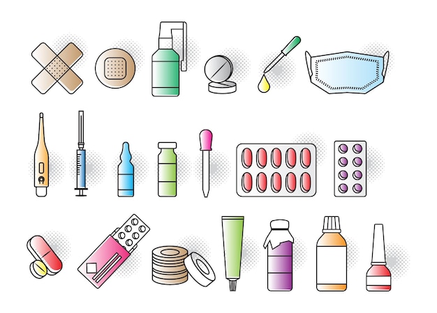 Pharmacy Icons Set