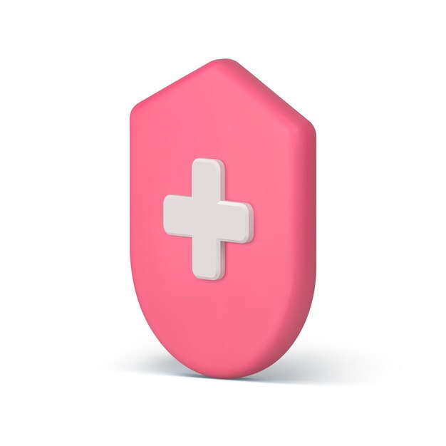 Pharmacy immune system pink healthcare treatment isometric badge 3d icon realistic vector