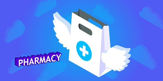 Pharmacy isometric design icon vector web illustration 3d colorful concept